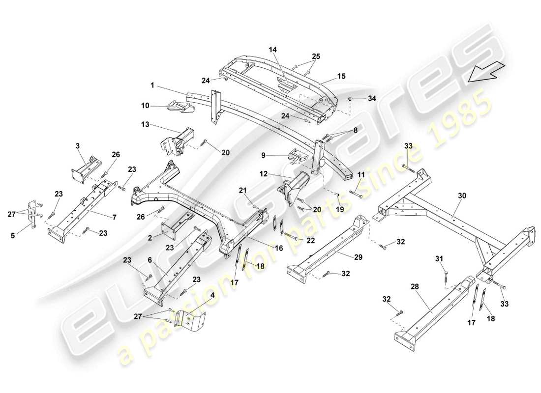 lamborghini lp550-2 spyder (2011) lato posteriore parte posteriore schema delle parti