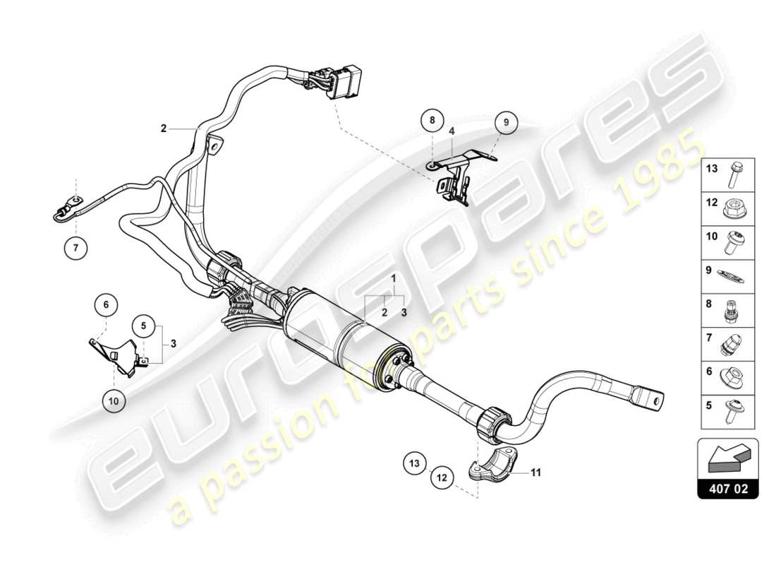 lamborghini urus (2022) barra antirollio diagramma delle parti