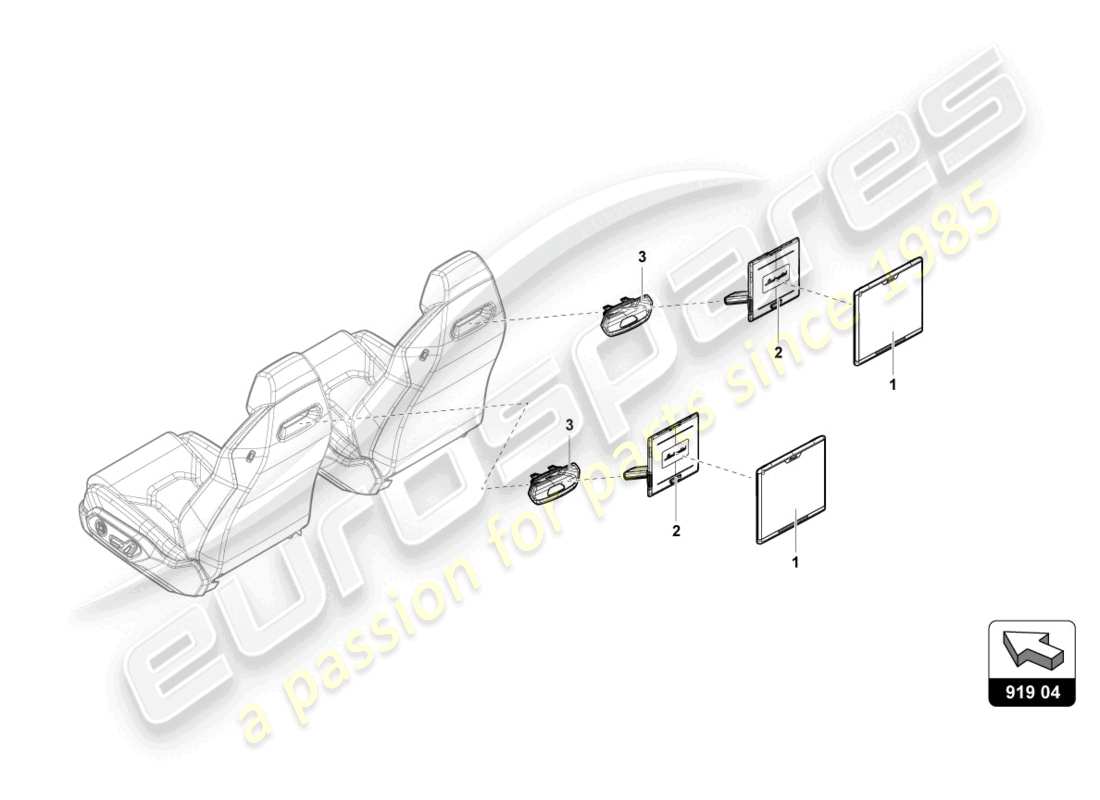 lamborghini urus (2022) parti elettriche per infotainment posteriore diagramma delle parti