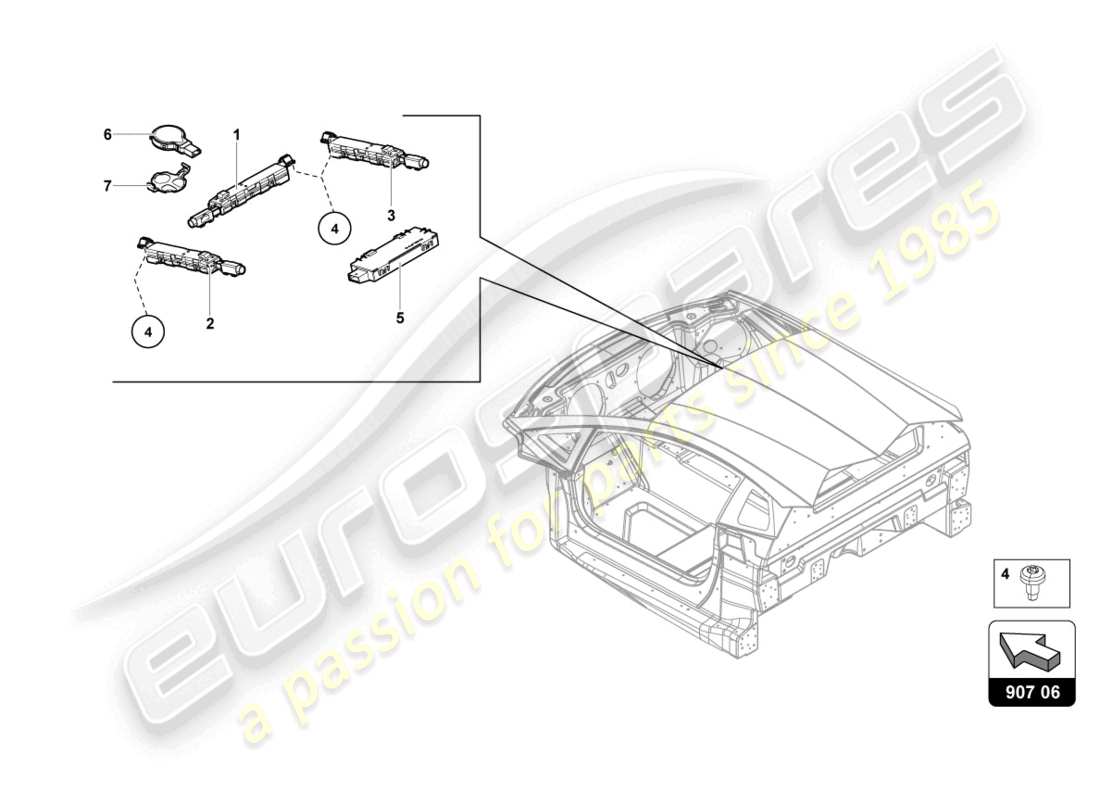 lamborghini lp770-4 svj coupe (2022) diagramma della parte aerea