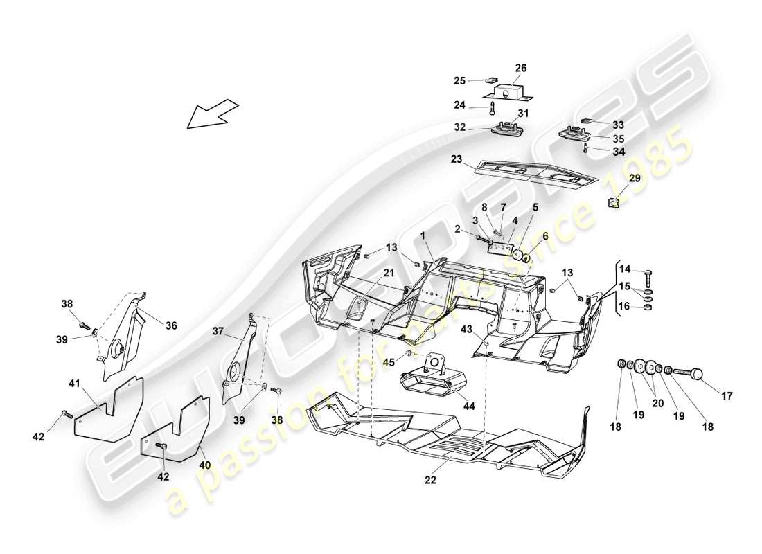 lamborghini reventon roadster paraurti posteriore diagramma delle parti