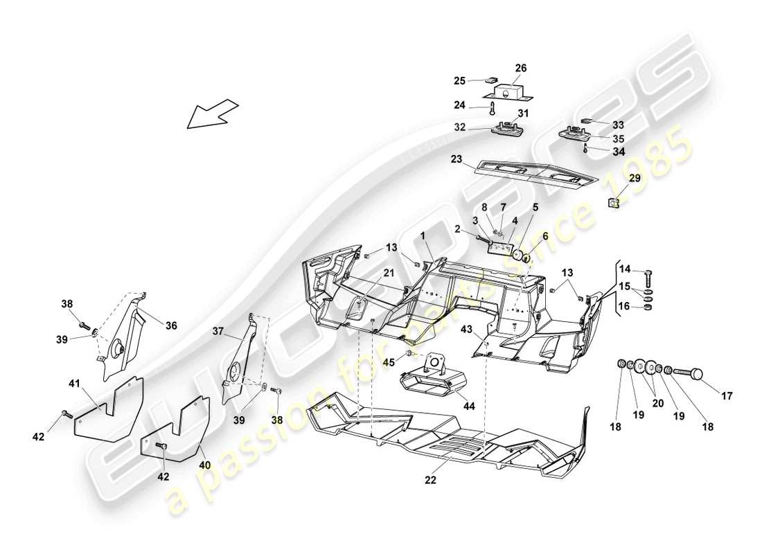 lamborghini reventon roadster schema delle parti paraurti posteriore