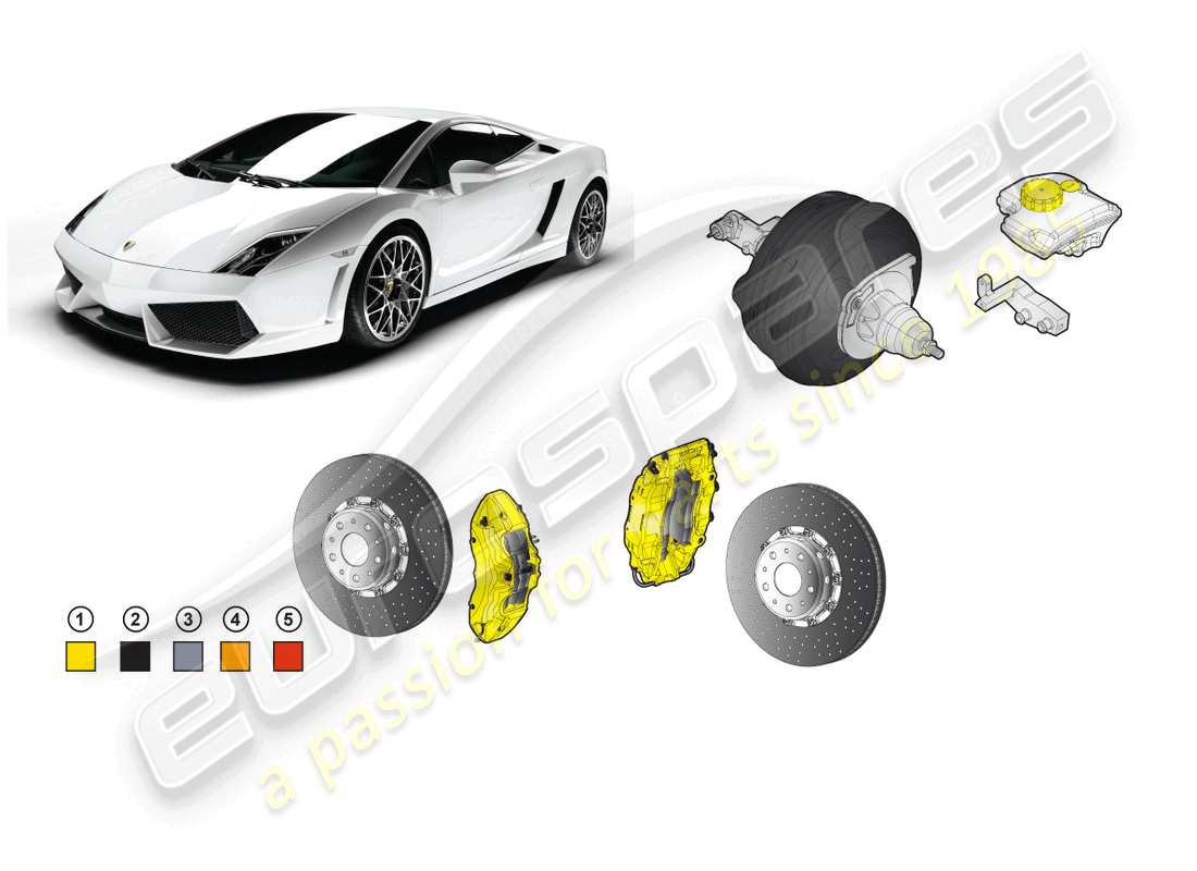 lamborghini lp550-2 coupe (accessories) kit retrofit per freno in ceramica schema delle parti