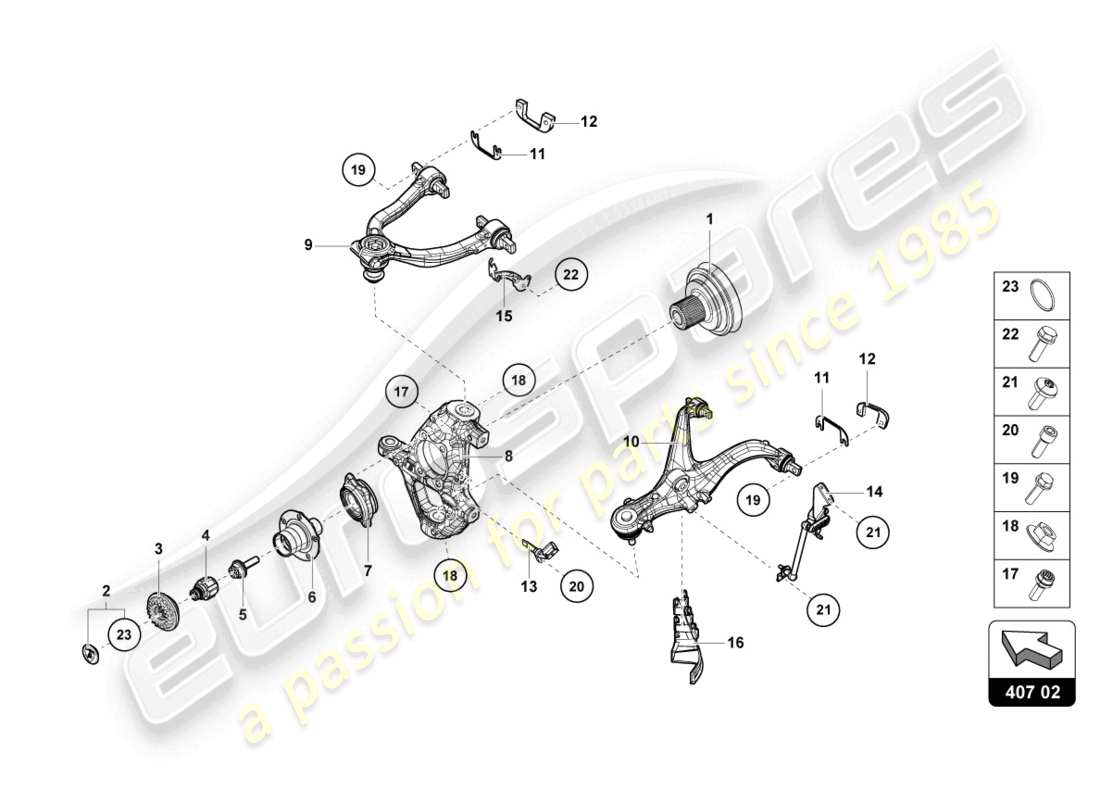 lamborghini sto (2022) semiasse anteriore diagramma delle parti