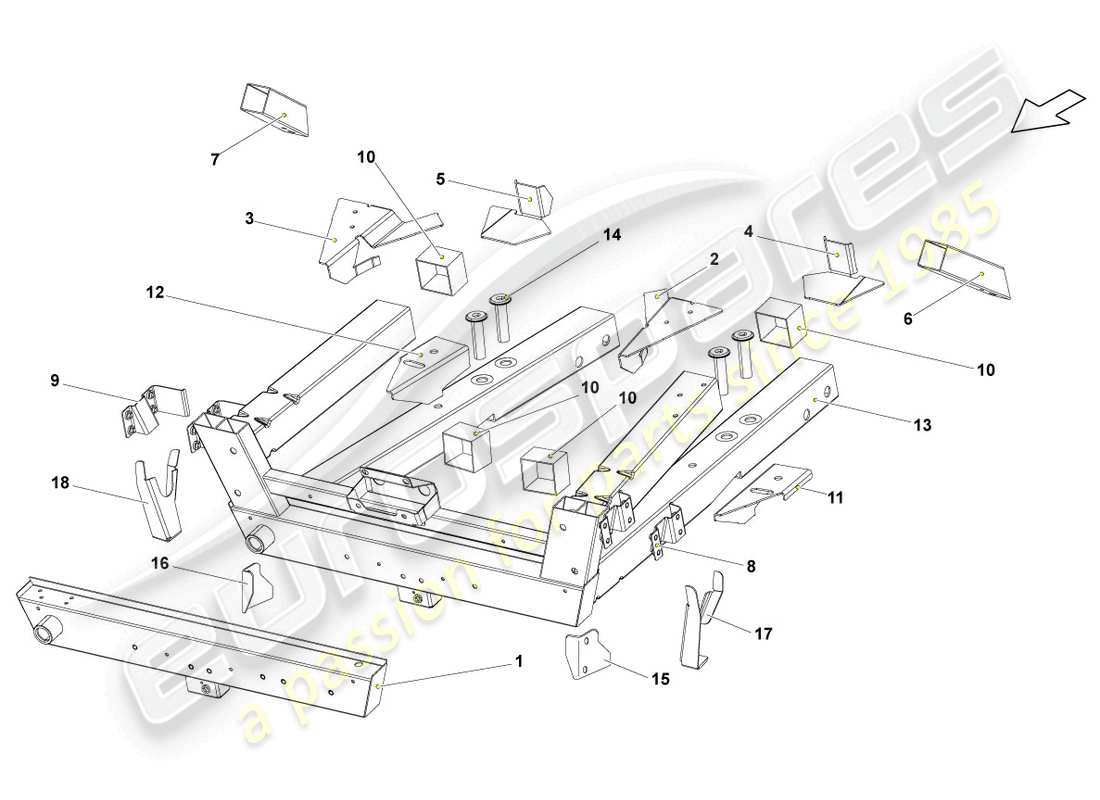 lamborghini lp550-2 spyder (2012) carrozzeria parte anteriore inferiore diagramma delle parti