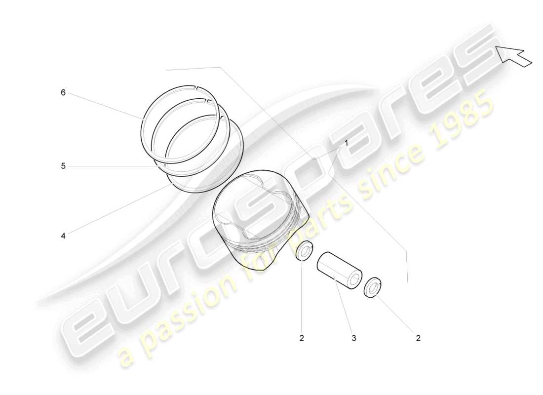 lamborghini lp570-4 spyder performante (2011) pistone diagramma delle parti