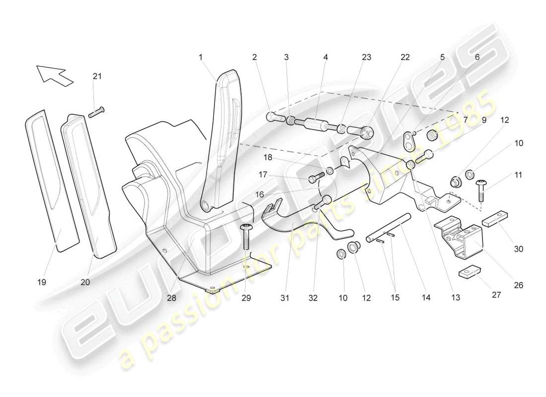 lamborghini gallardo coupe (2005) pedale acceleratore lhd schema delle parti