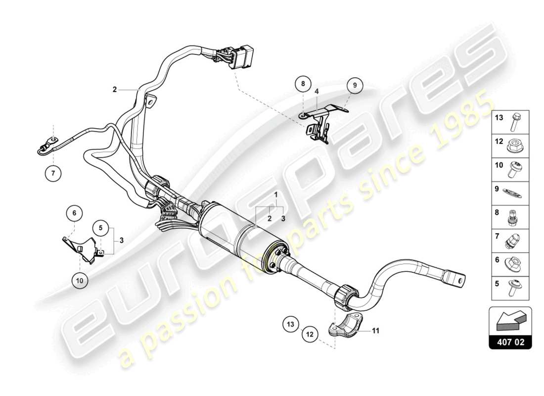 lamborghini urus (2019) barra antirollio diagramma delle parti