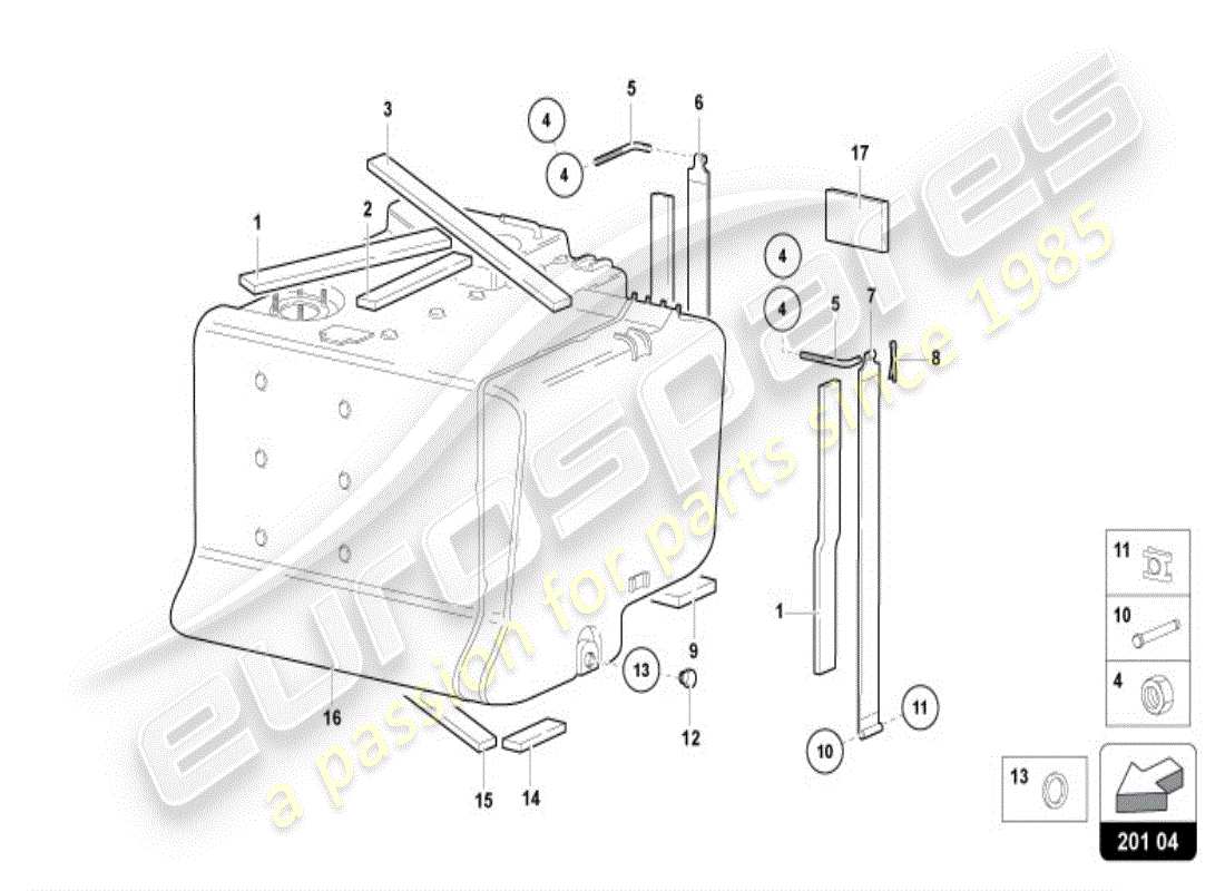 lamborghini diablo vt (1997) serbatoio di carburante diagramma delle parti