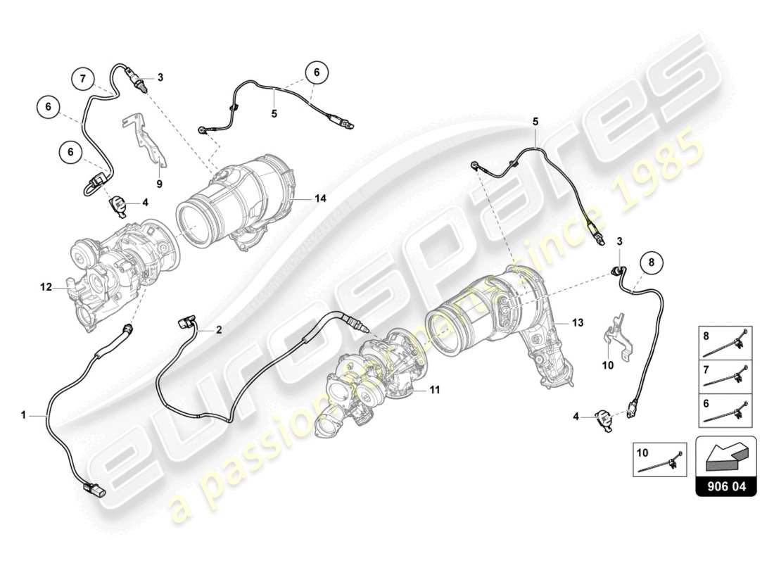 lamborghini urus (2021) sonda lambda opf diagramma delle parti