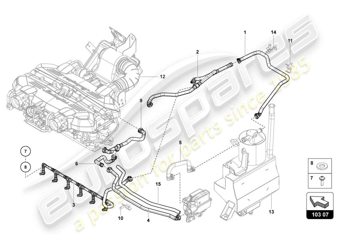 lamborghini sian roadster (2021) ventilazione per copertura testa cilindro schema parte