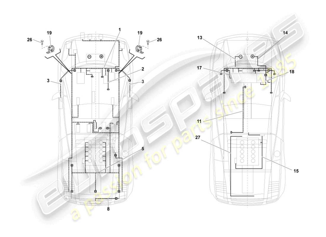 lamborghini lp550-2 spyder (2011) cablaggi elettrici schema delle parti