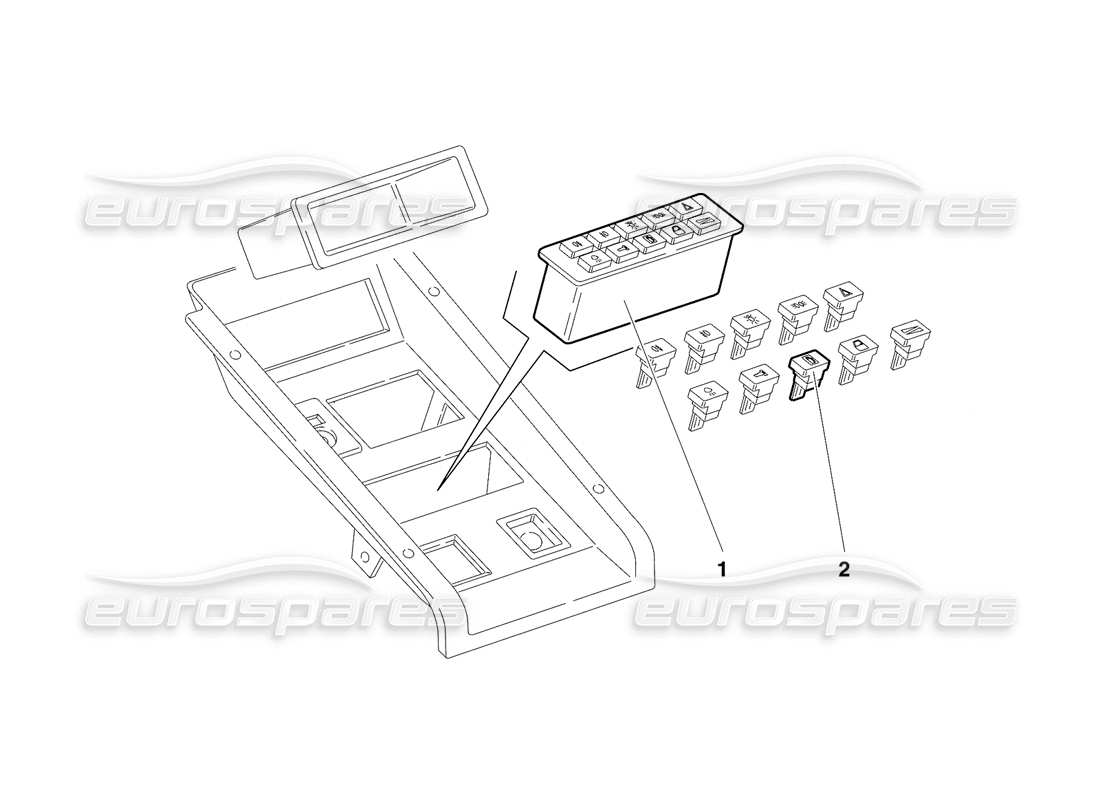 lamborghini diablo se30 (1995) strumenti per pannelli per tunnel (valido per il canada - gennaio 1995) diagramma delle parti