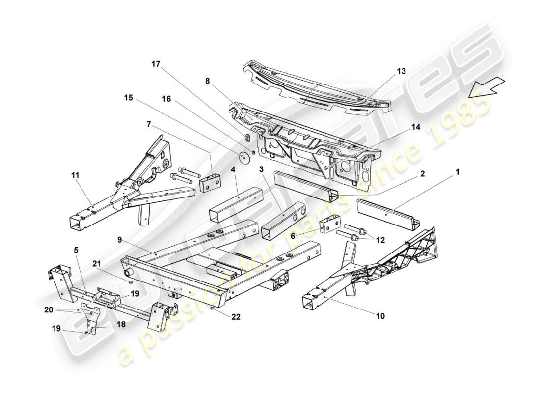 lamborghini lp560-4 spyder fl ii (2014) parte anteriore della carrozzeria schema delle parti