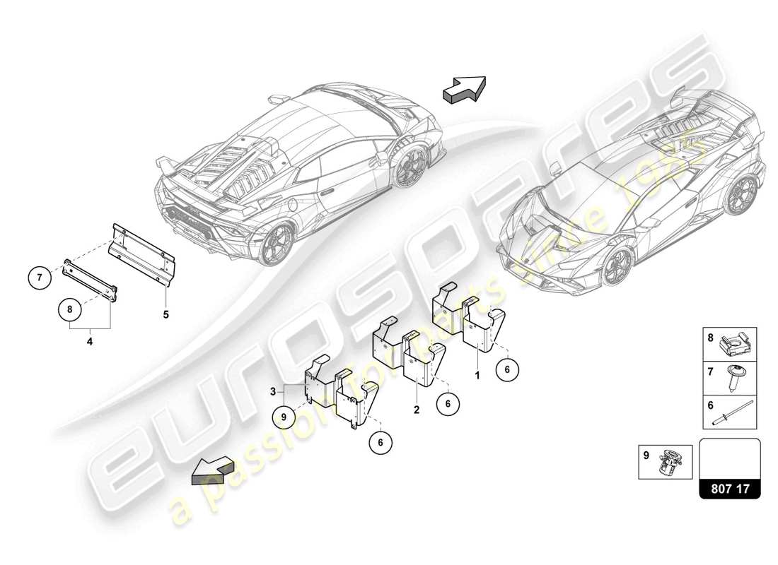 lamborghini sto (2022) portatarga schema delle parti