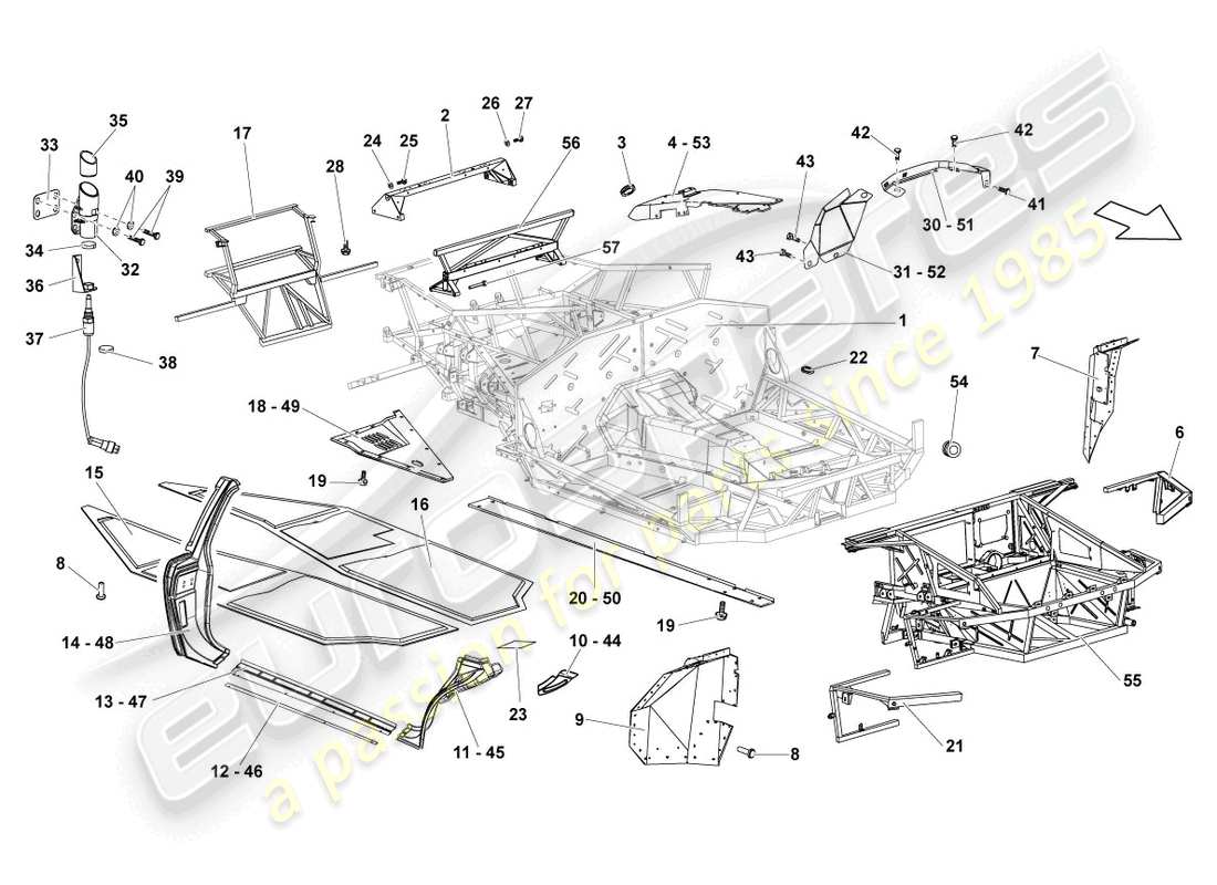 lamborghini reventon telaio diagramma delle parti