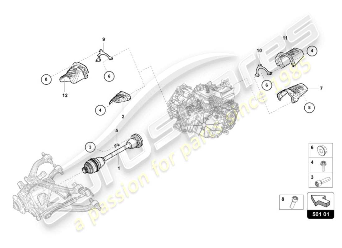 lamborghini sto (2024) semiasse posteriore diagramma delle parti