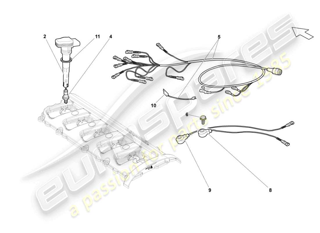 lamborghini gallardo spyder (2006) diagramma delle parti della candela