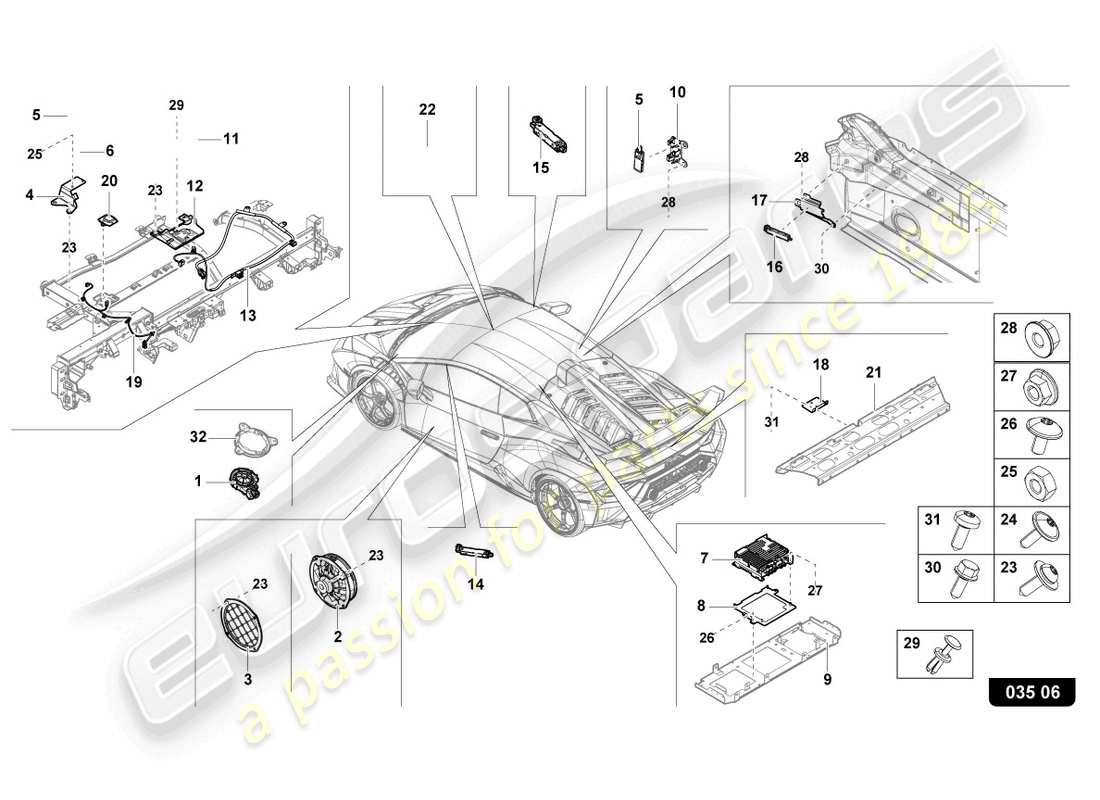 lamborghini sto (2021) aerea diagramma delle parti