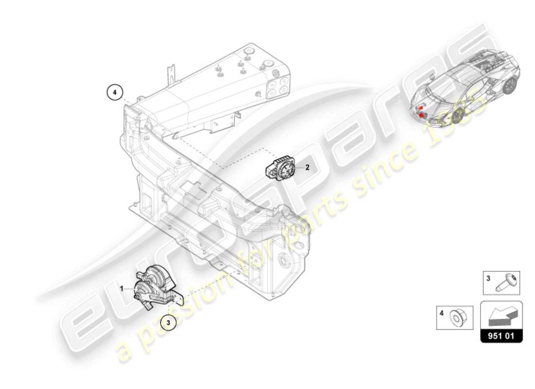 lamborghini revuelto coupe (2024) avvisatore acustico diagramma delle parti