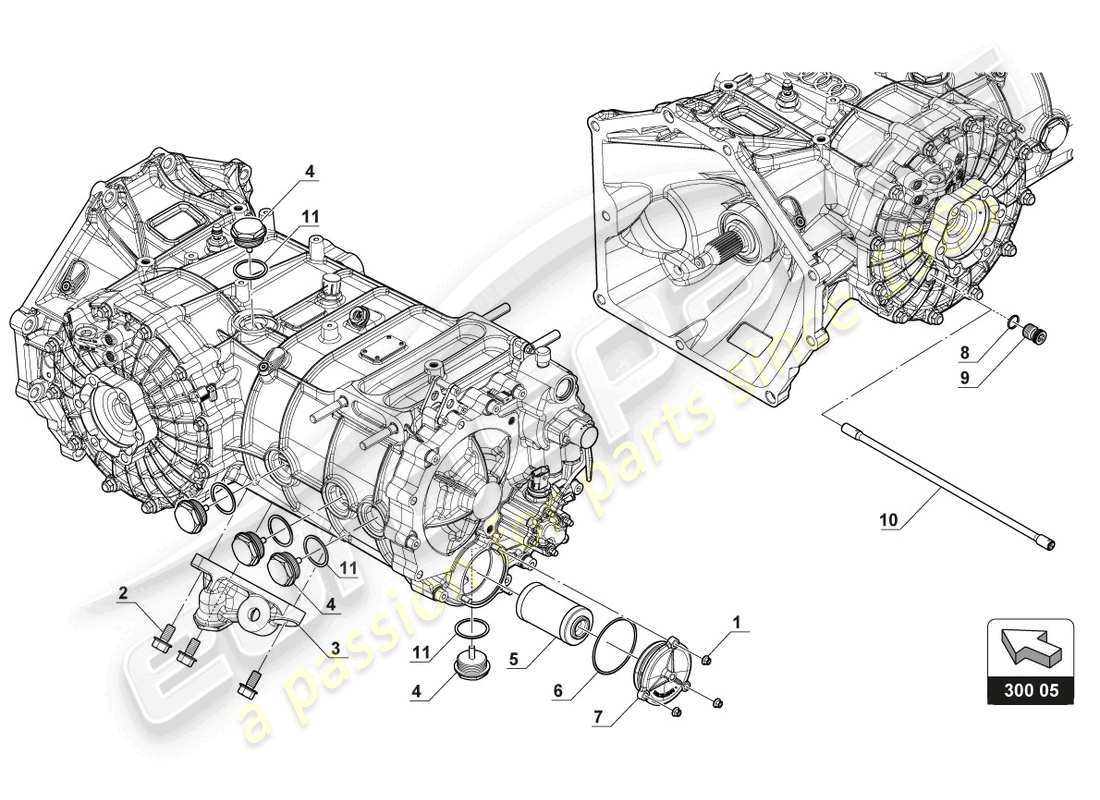 lamborghini gt3 (2017) filtro olio cambio schema delle parti