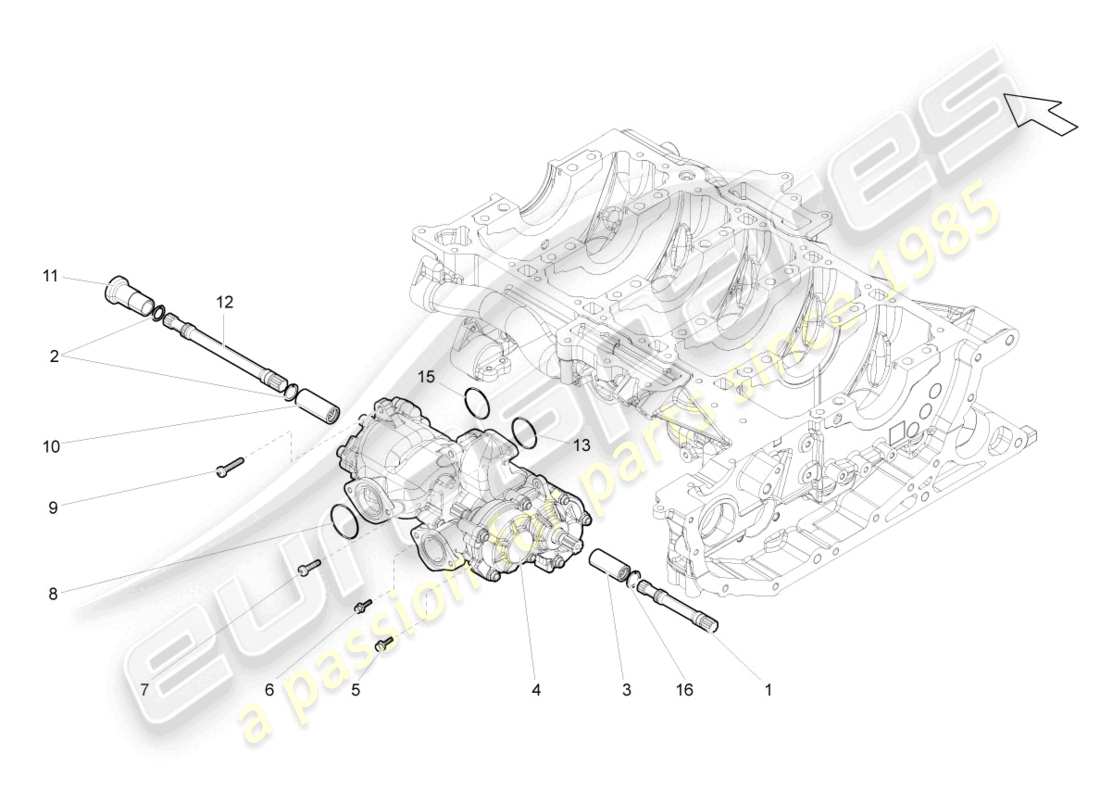 lamborghini gallardo spyder (2006) schema delle parti della pompa dell'olio