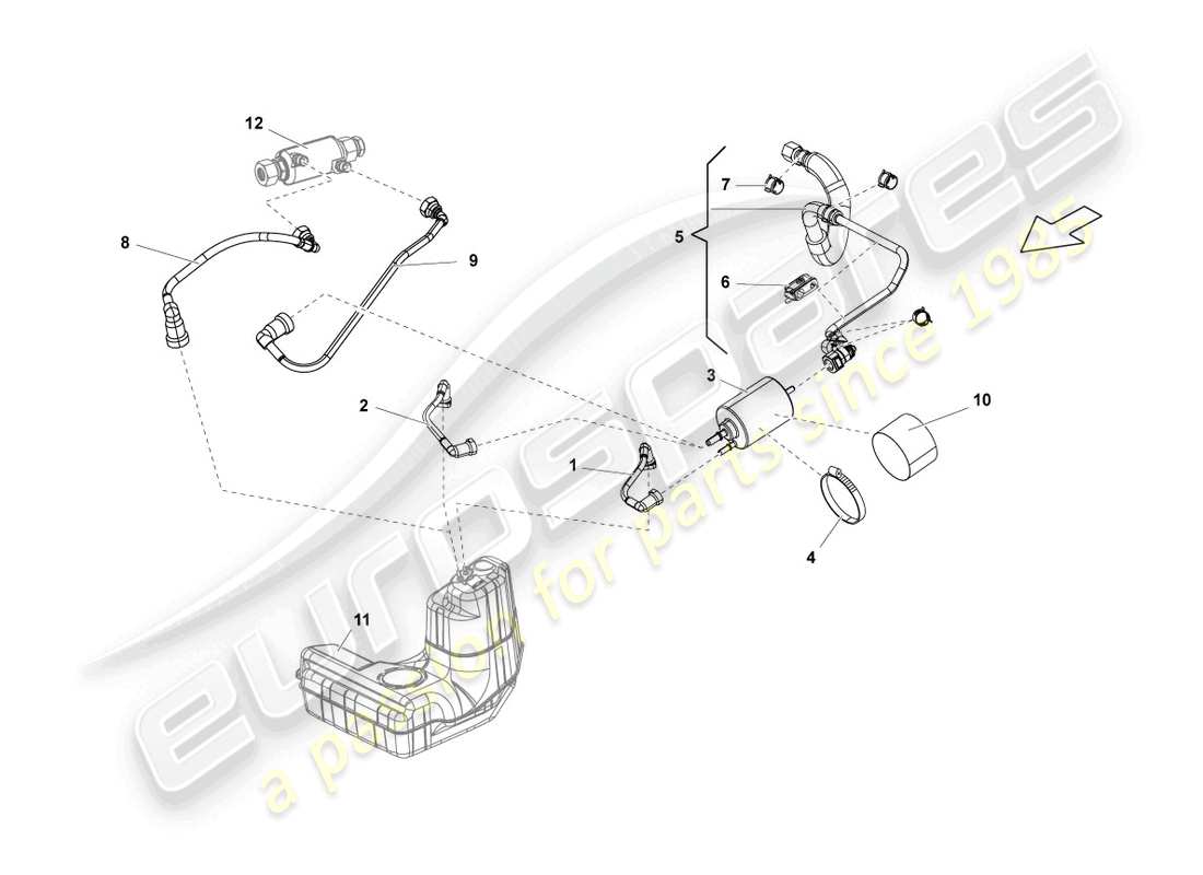 lamborghini lp570-4 sl (2012) diagramma delle parti del filtro del carburante