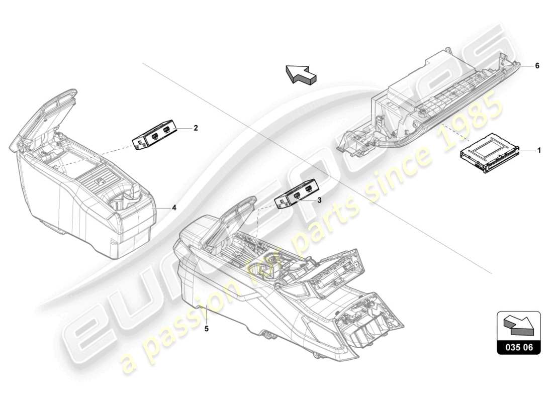 lamborghini urus (2019) connessione per sorgenti audio esterne diagramma delle parti