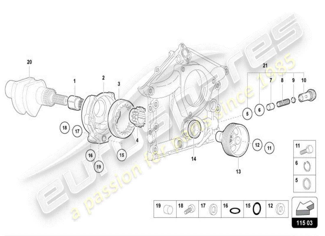 lamborghini diablo vt (1997) pompa dell'olio diagramma delle parti