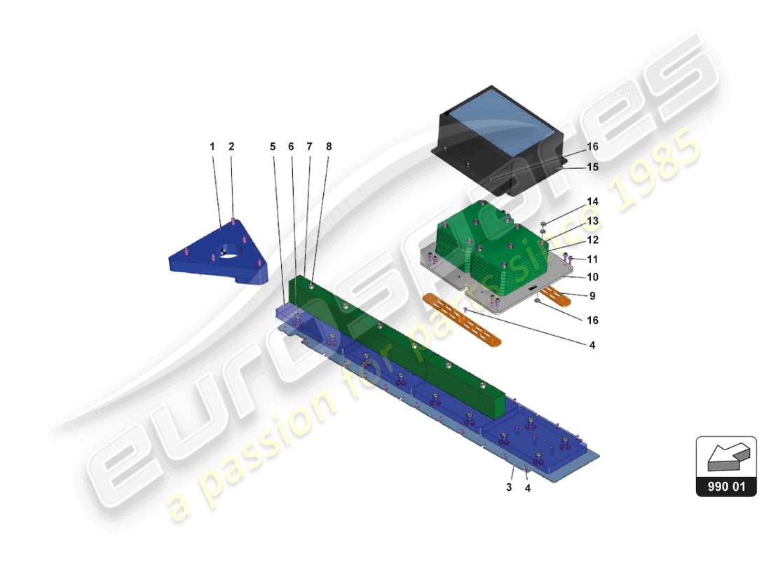 lamborghini 2017 (gt3) diagramma delle parti della zavorra