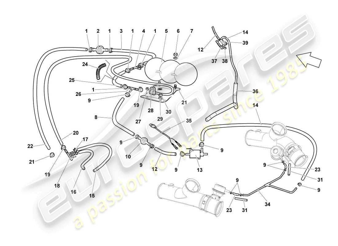 lamborghini reventon sistema di vuoto diagramma delle parti