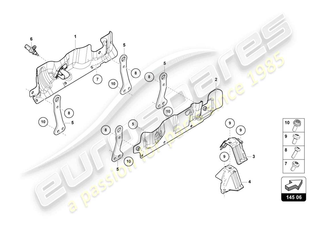 lamborghini urus (2022) scudo termico diagramma delle parti