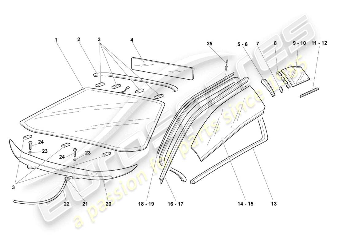 lamborghini reventon vetri da finestra diagramma delle parti
