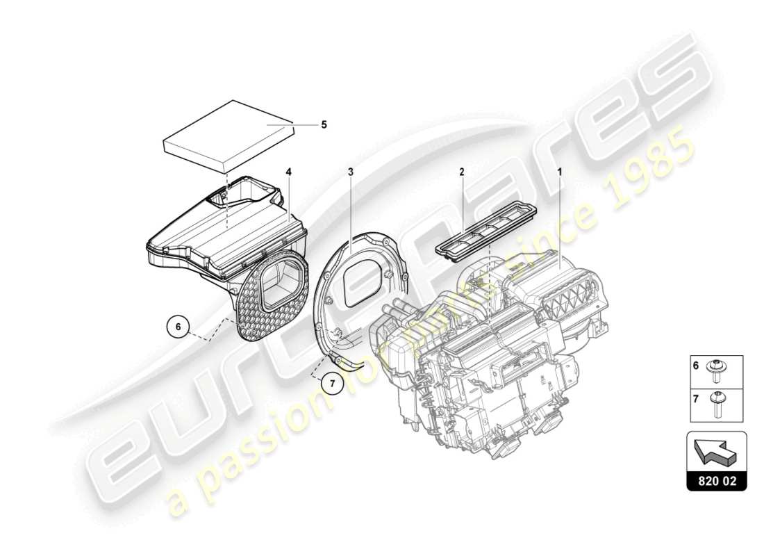 lamborghini lp770-4 svj coupe (2022) diagramma delle parti dell'aria condizionata