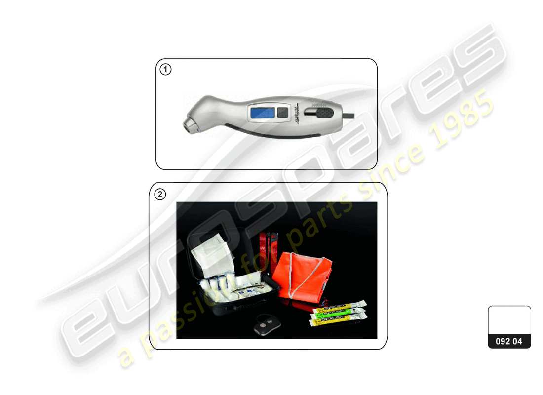 lamborghini huracan tecnica (accessories) schema delle parti dell'attrezzatura di sicurezza