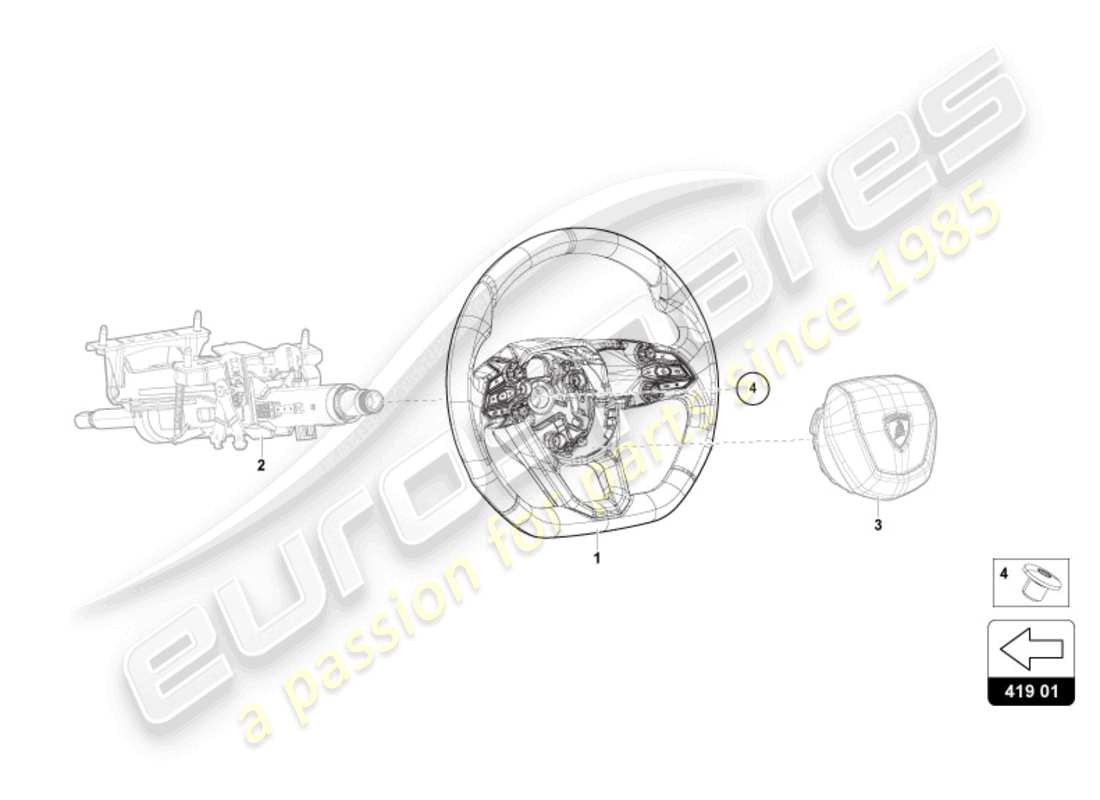 lamborghini revuelto coupe (2024) volante diagramma delle parti