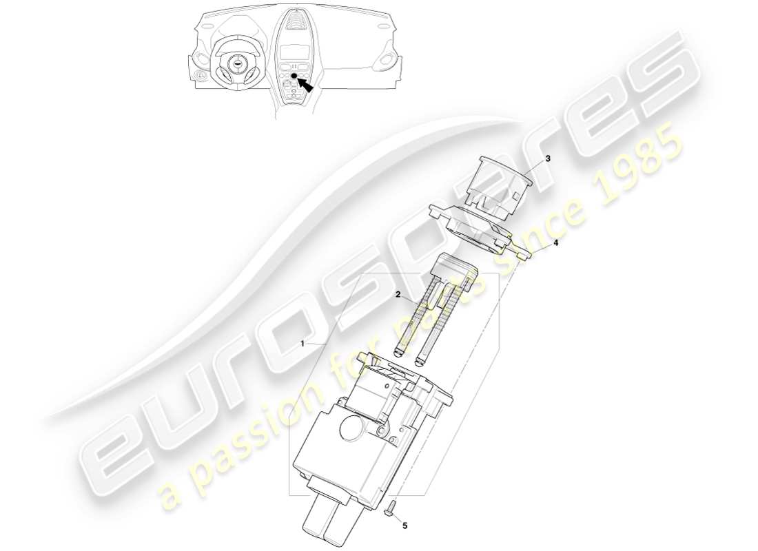 aston martin one-77 (2011) modulo di avvio/arresto diagramma delle parti