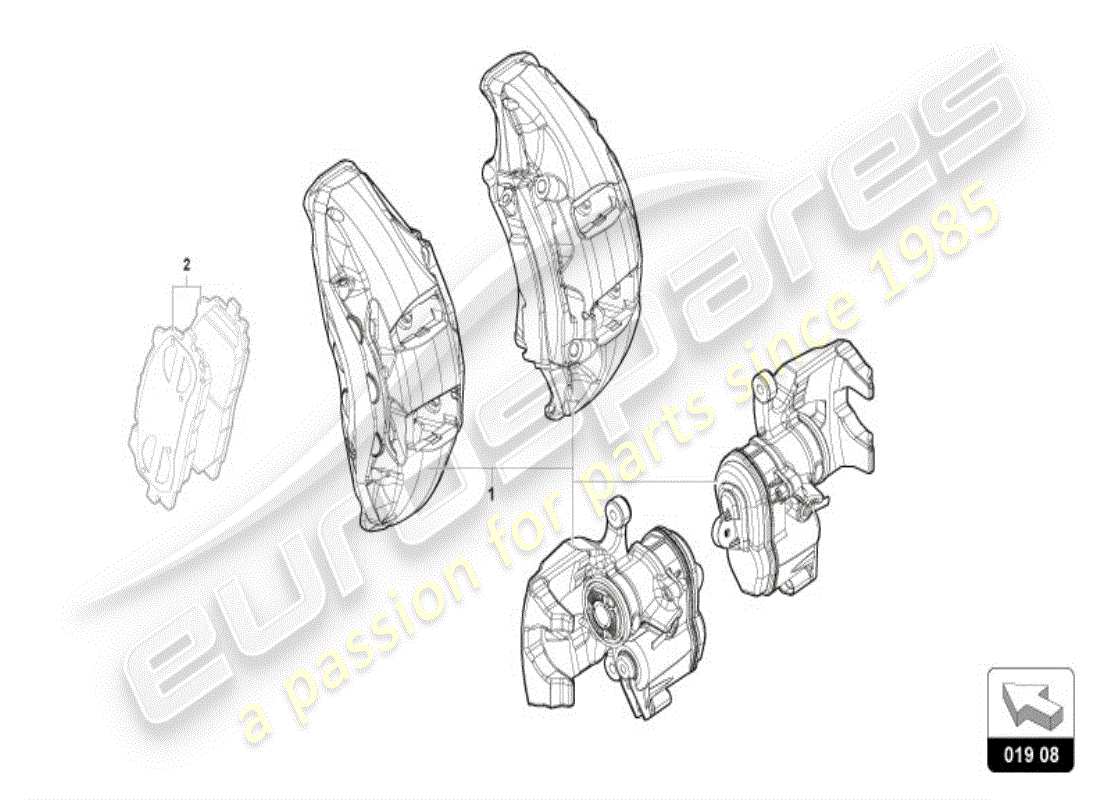 lamborghini urus performante (accessories) kit retrofit per pinza freno colore schema delle parti