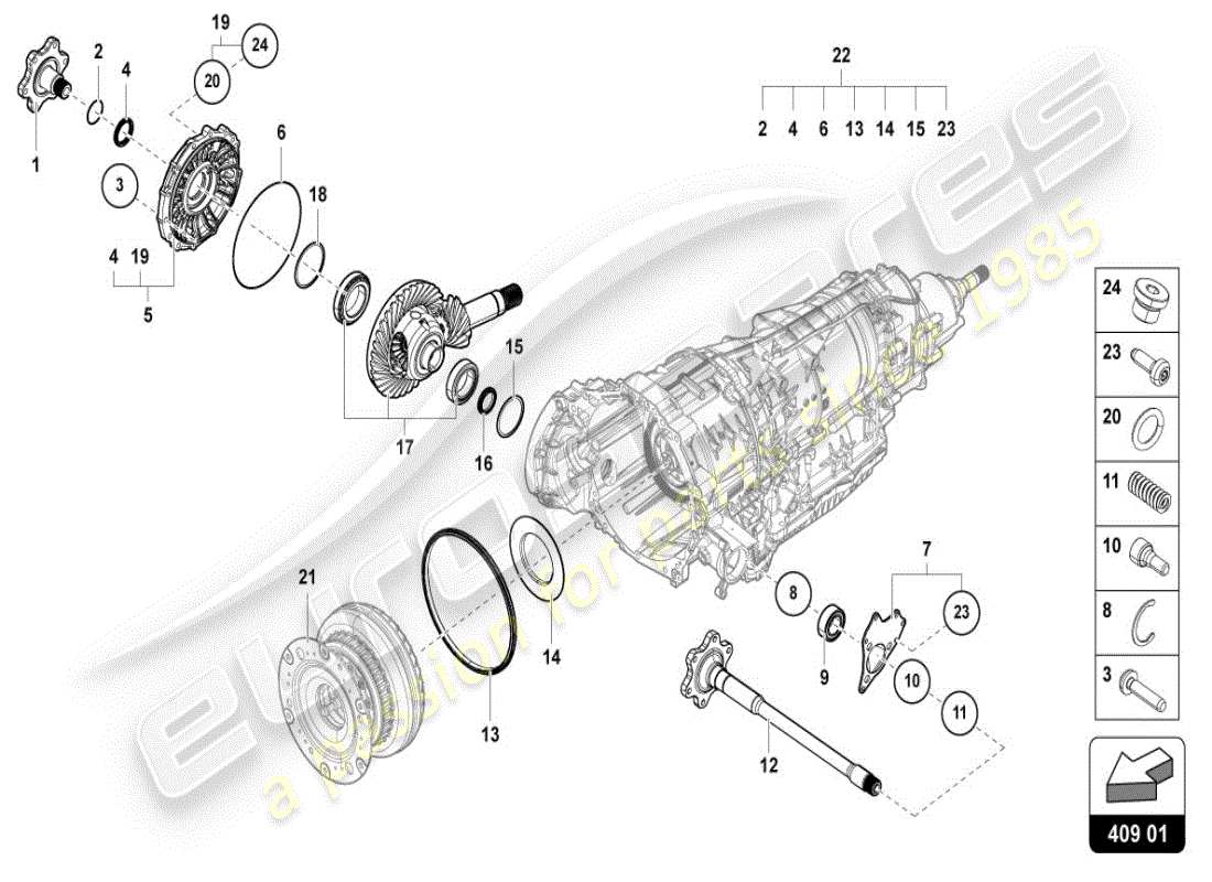 lamborghini 2025 | urus se differential teilezeichnung