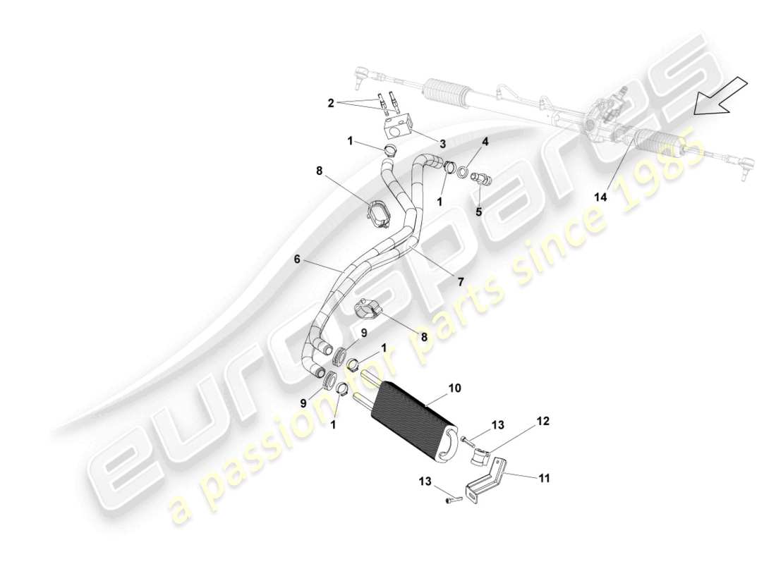 lamborghini gallardo coupe (2005) schema delle parti radiatore olio lhd