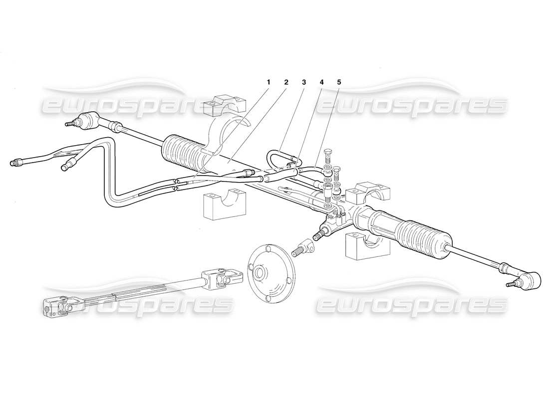 lamborghini diablo sv (1998) diagramma delle parti dello sterzo (valido per gb - novembre 1998).