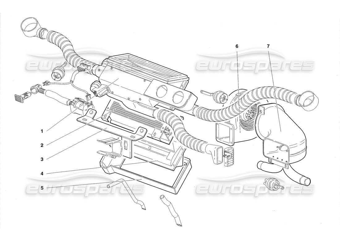 lamborghini diablo roadster (1998) climate contorl (valido per il regno unito 1998) diagramma delle parti