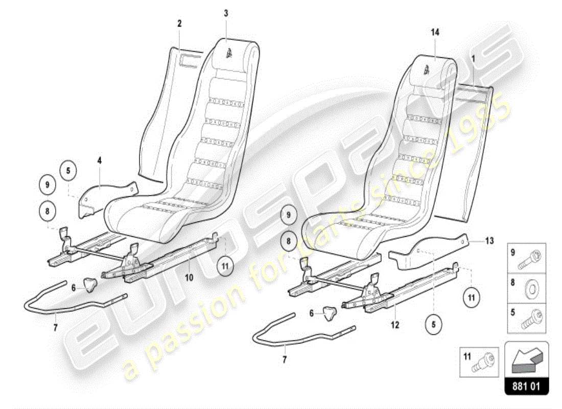 lamborghini diablo vt (1996) posto a sedere diagramma delle parti