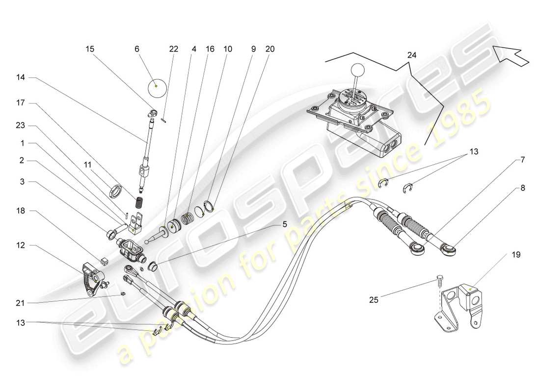 lamborghini lp560-4 coupe (2014) meccanismo di selezione schema delle parti