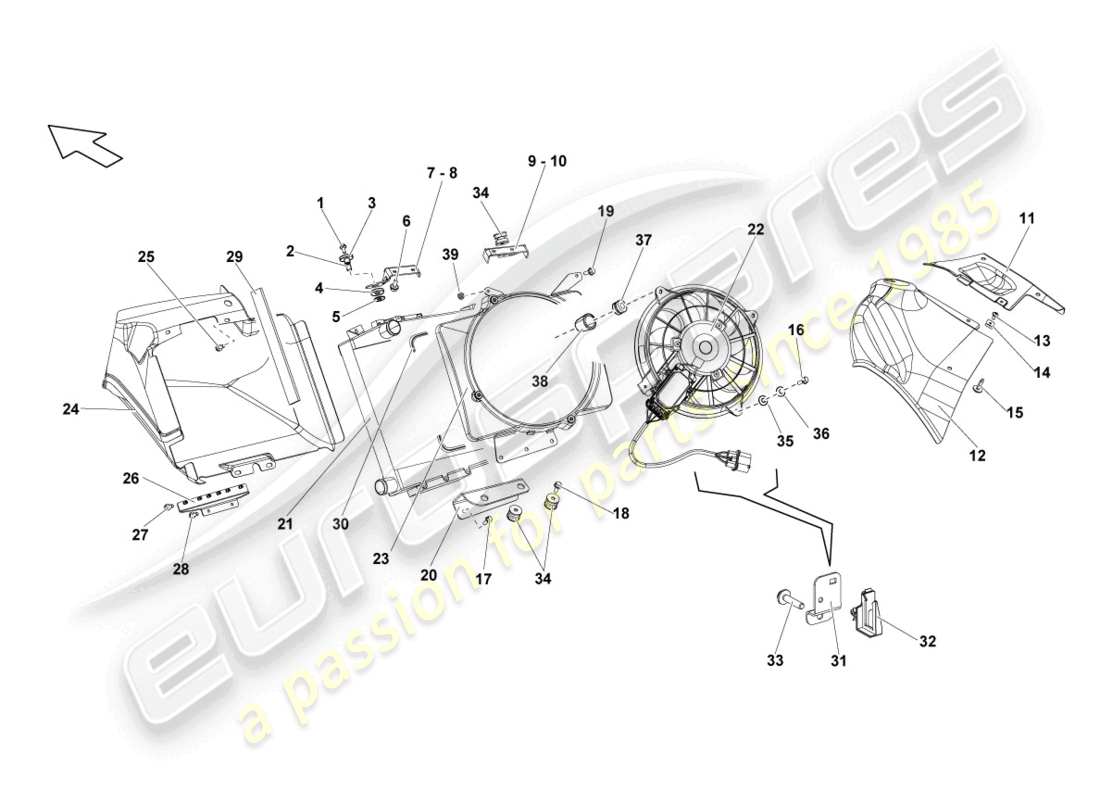 lamborghini lp560-4 spider (2013) raffreddatore per liquido di raffreddamento diagramma delle parti