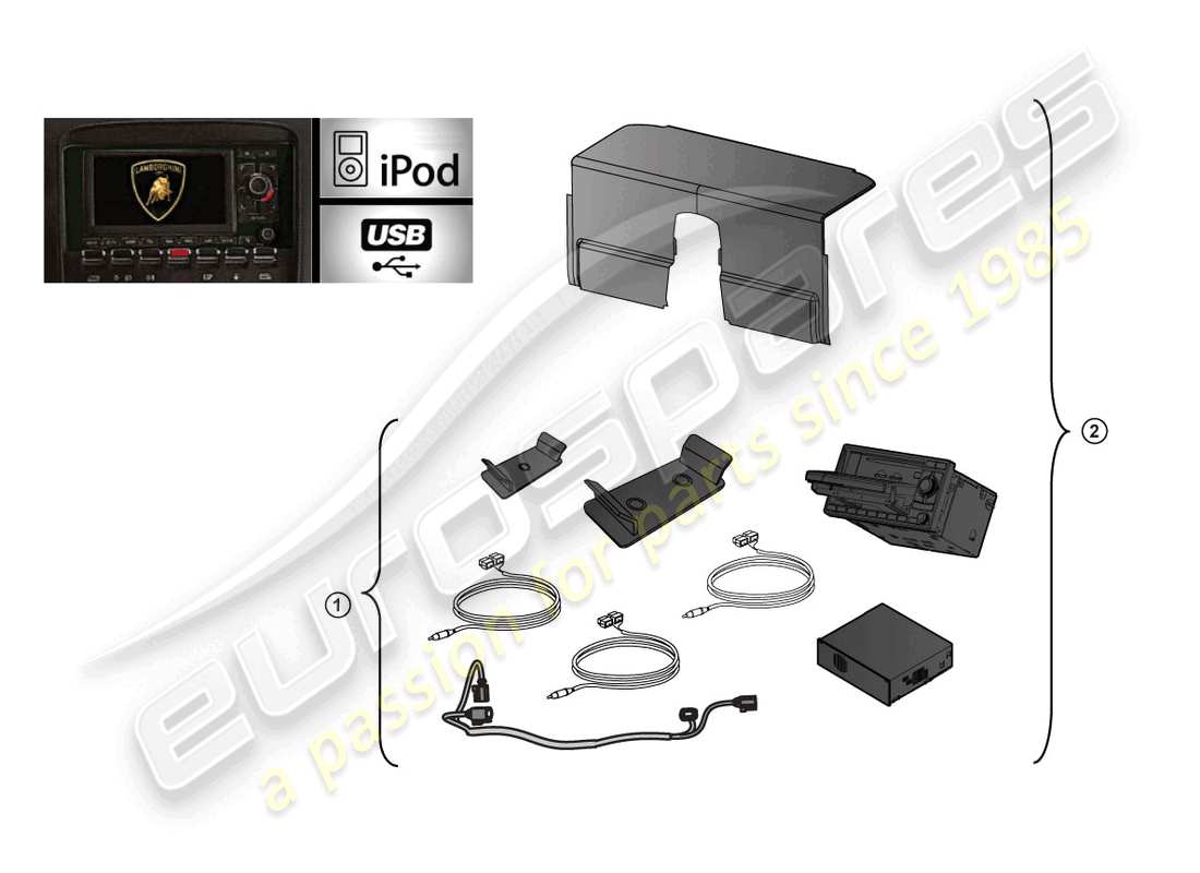 lamborghini lp560-4 spider (accessories) schema delle parti del kit retrofit