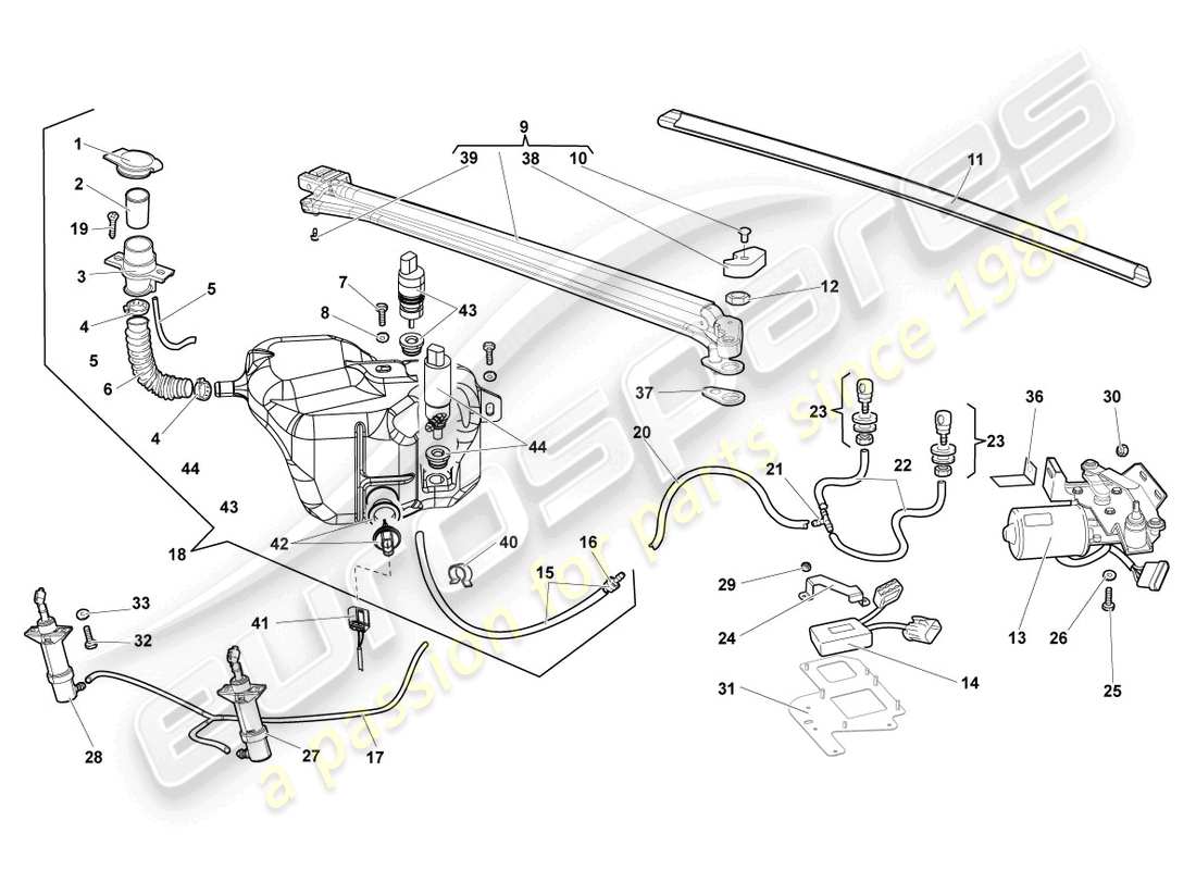 lamborghini reventon roadster schema delle parti tergicristallo