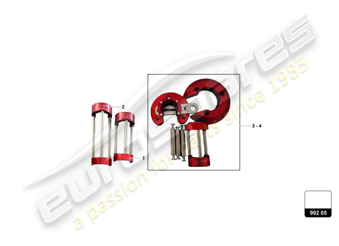 lamborghini 2018 (super trofeo evo) schema delle parti del kit sollevatore per auto