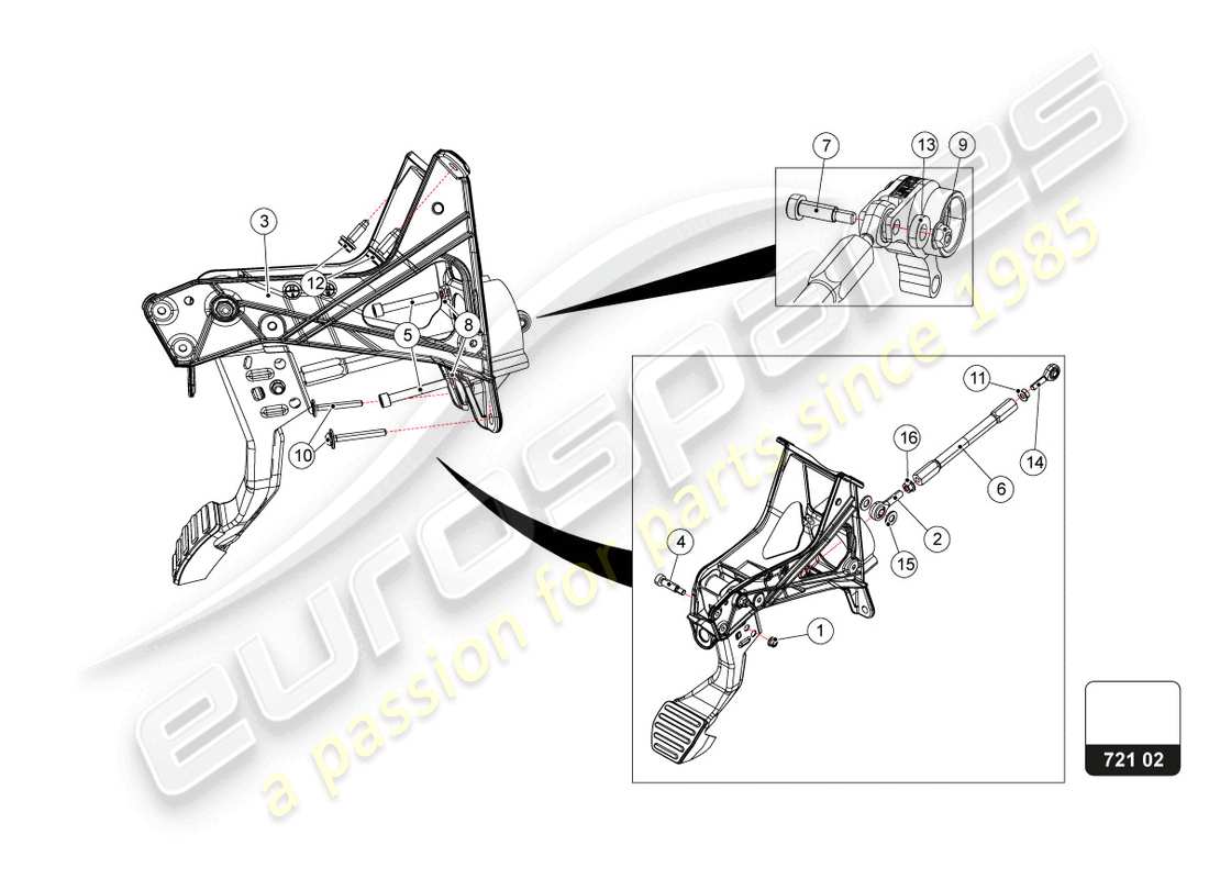 lamborghini super trofeo evo 2 (2022) schema delle parti modulo freno