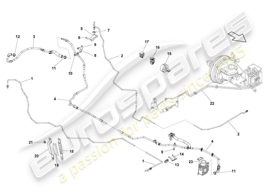 lamborghini blancpain sts (2013) schema delle parti tubo freno